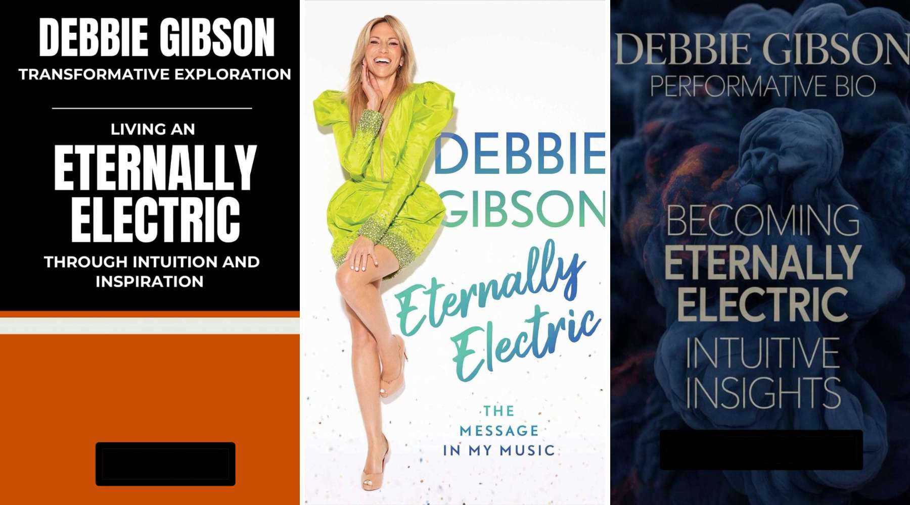 Covers of Debbie Gibson's actual autobiography and AI rip-off titles