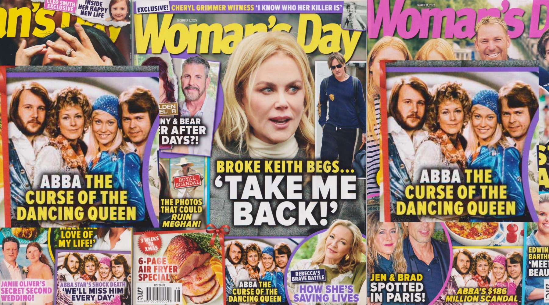 Montage of ABBA magazine covers