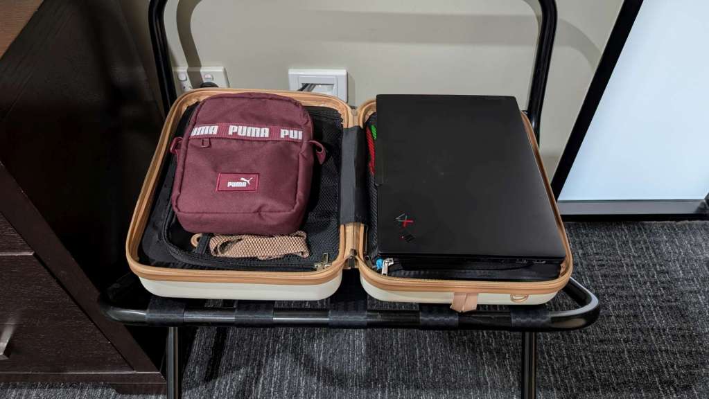 Kmart bag with laptop in place