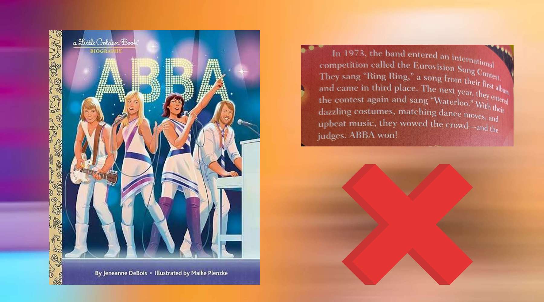 Cover of ABBA Little Golden Book and an extract